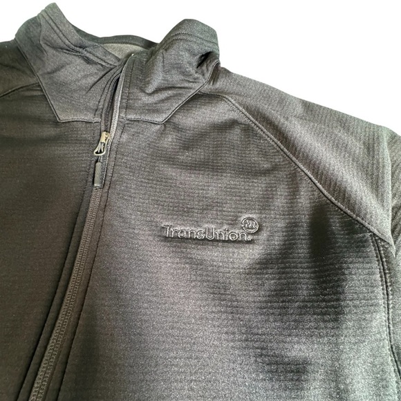 The North Face Men’s XL Jacket Full Zip Black Fleece Lined Logo Arm TransUnion - Picture 3 of 12